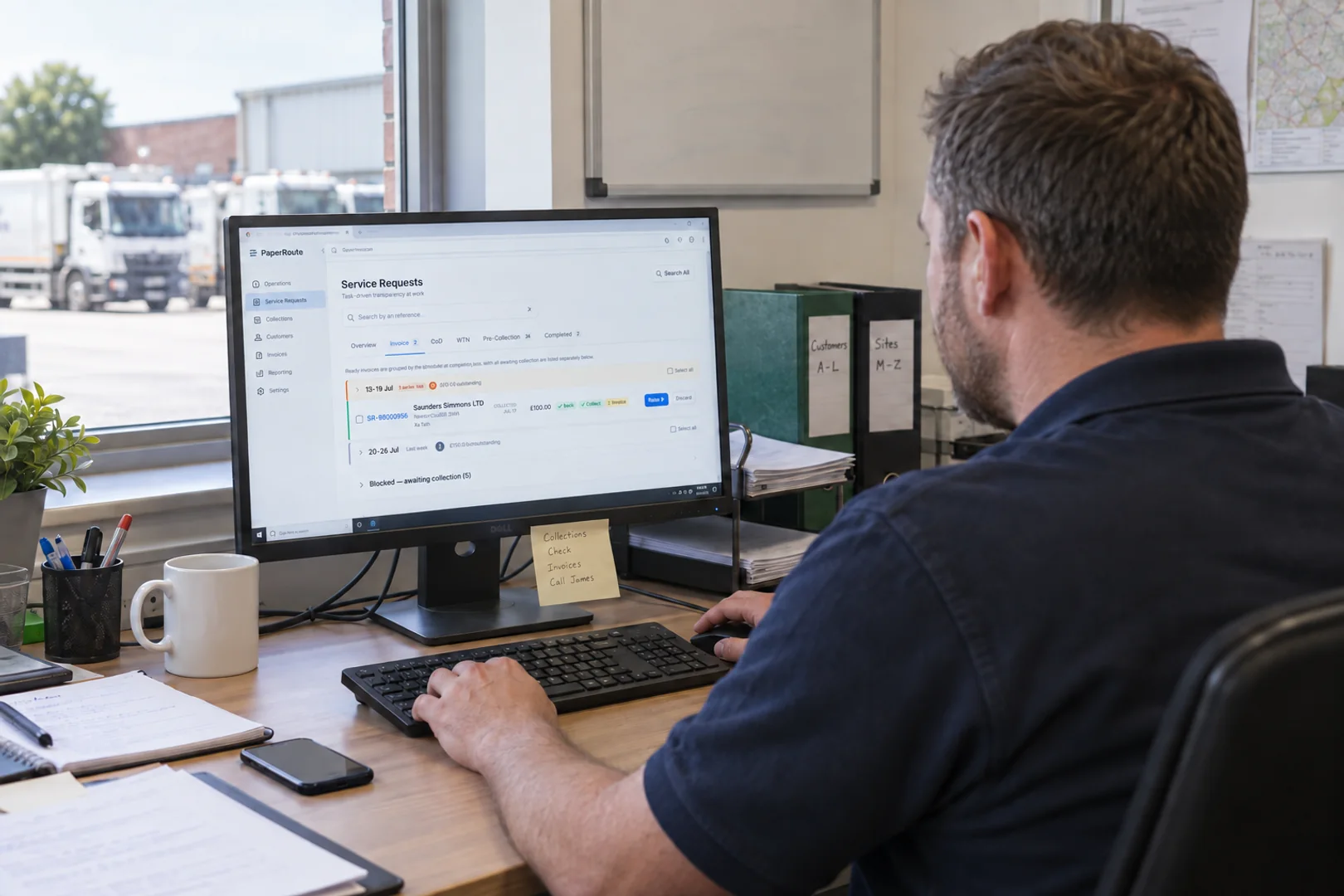 Waste management software dashboard replacing paper WTNs, spreadsheets and manual Sage Cloud data entry